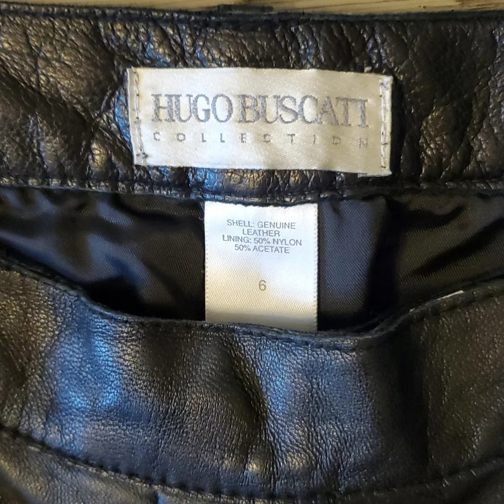 Leather Boot Cut Pants - Picture 2 of 10